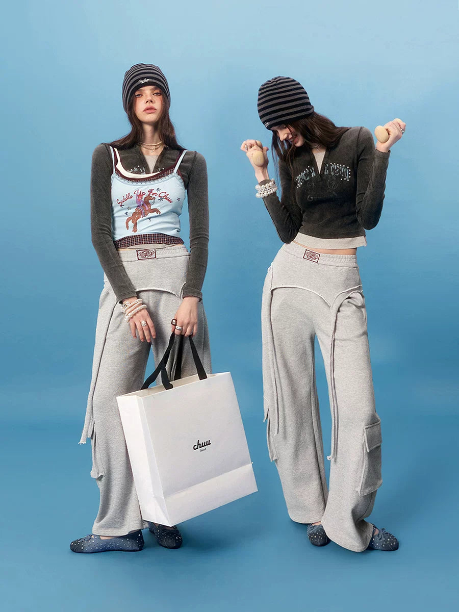ASYMMETRICAL FRAYED EDGE PANTS