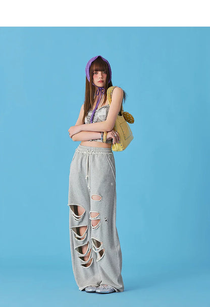 RIPPED CASUAL SWEATPANTS