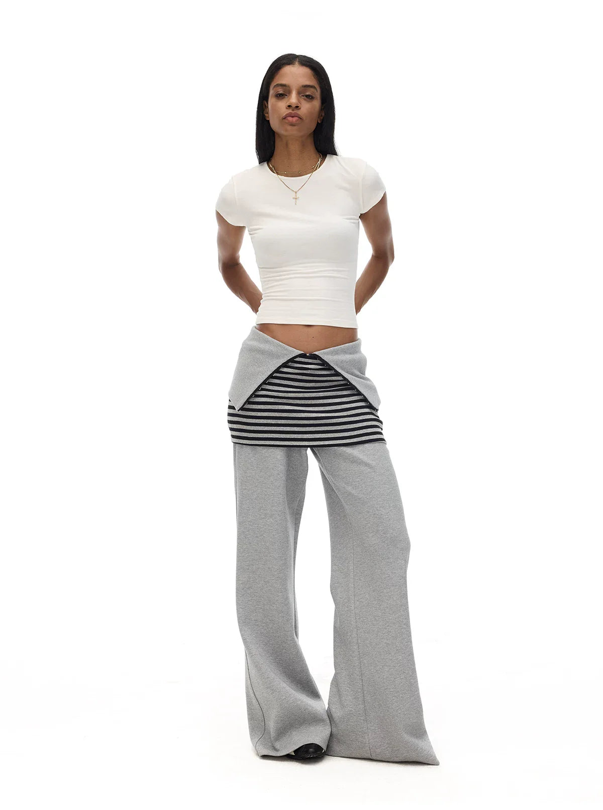ADJUSTABLE WAIST WIDE-LEG SWEATPANTS