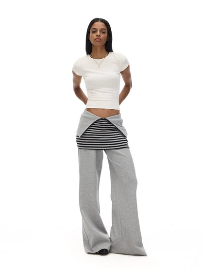 ADJUSTABLE WAIST WIDE-LEG SWEATPANTS