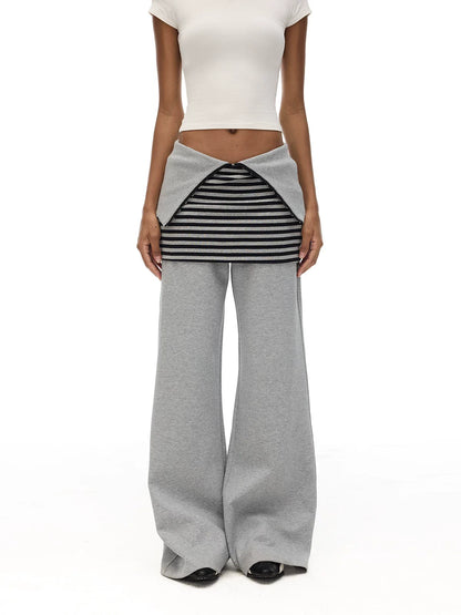 ADJUSTABLE WAIST WIDE-LEG SWEATPANTS
