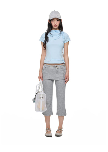 HIGH-NECK SLIMMING T-SHIRT