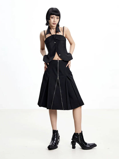 A-LINE SKIRT WITH CUTOUTS