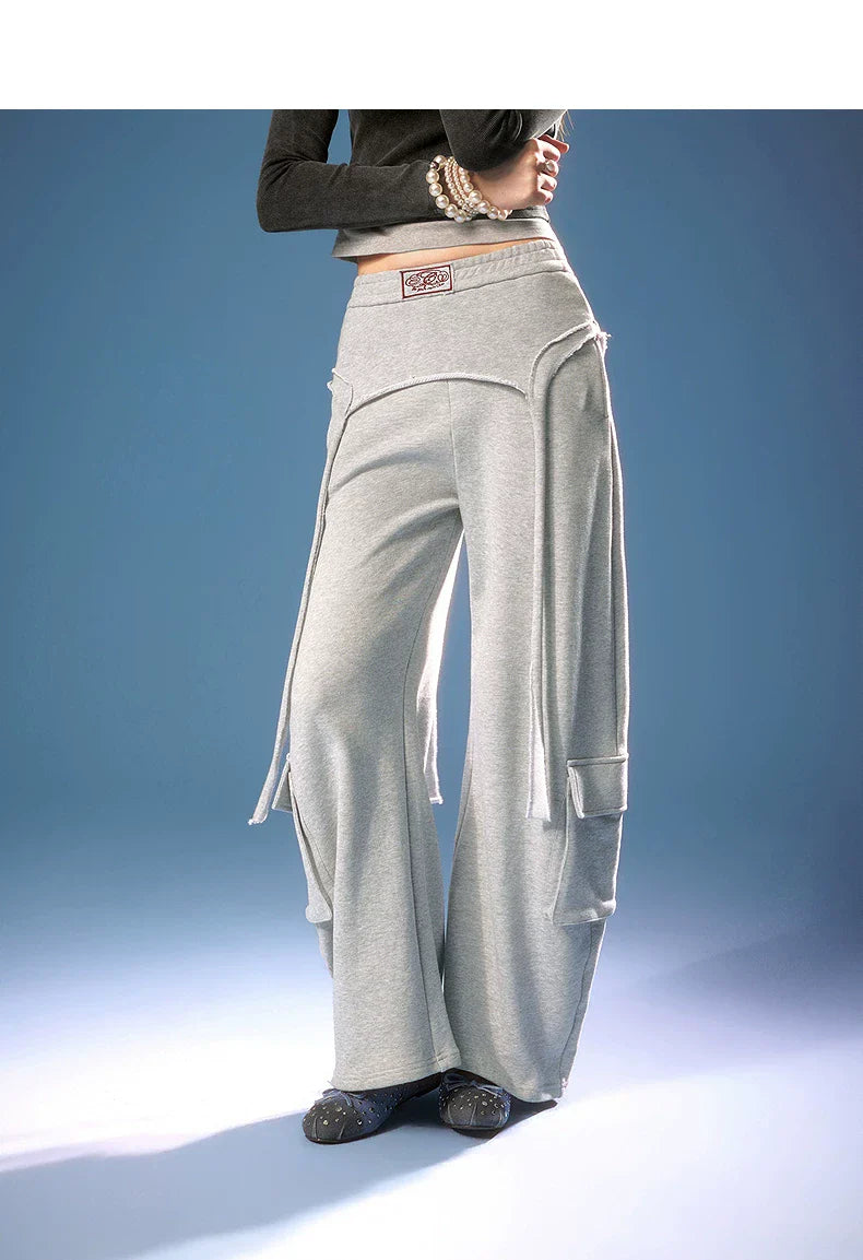 ASYMMETRICAL FRAYED EDGE PANTS