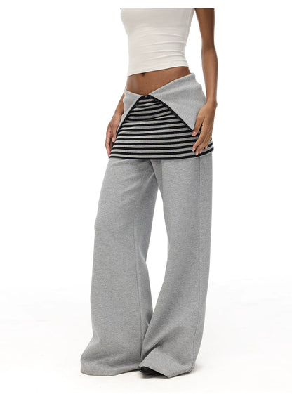 ADJUSTABLE WAIST WIDE-LEG SWEATPANTS