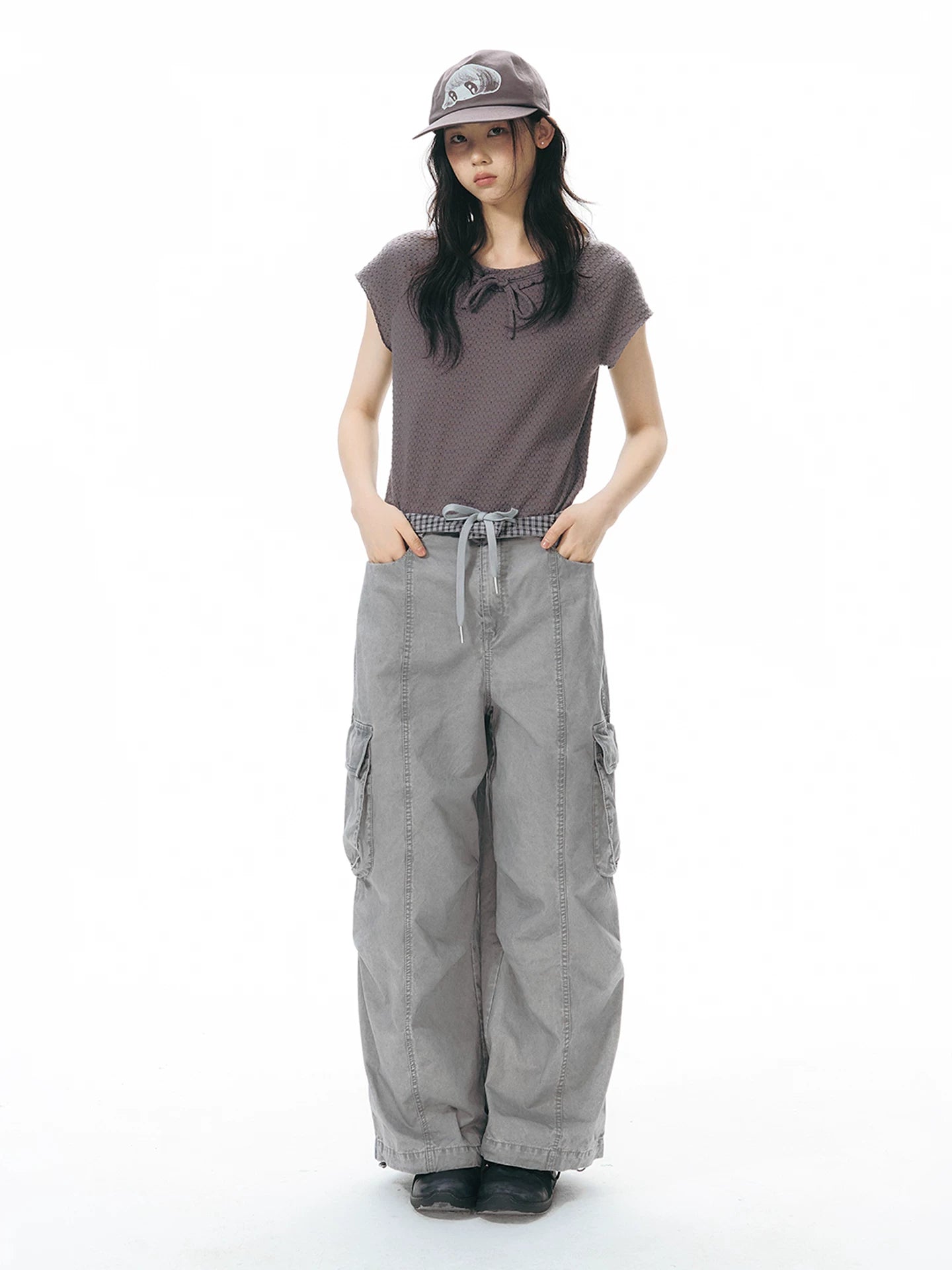 RETRO EMBROIDERED WIDE-LEG PANTS