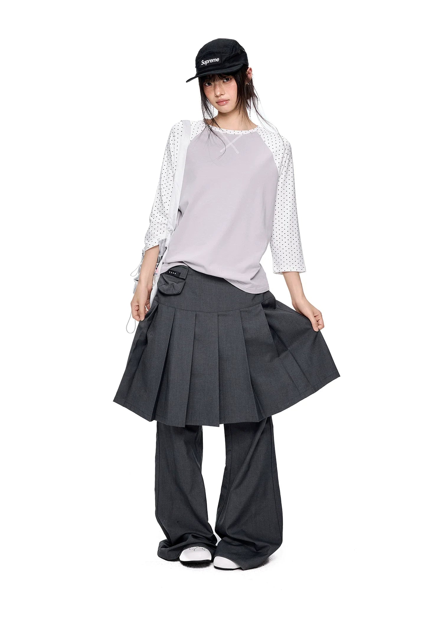 PLEATED FLARE TROUSERS