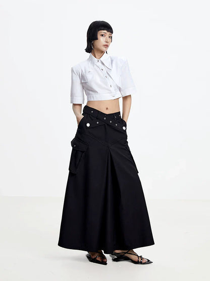 WHITE IRREGULAR CROP TOP