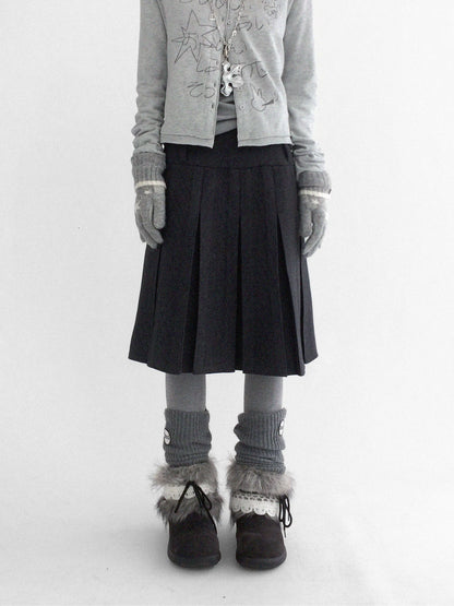 TWEED PLEATED BUSTIER SKIRT
