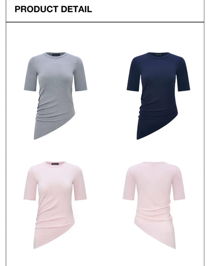 FLORAL ASYMMETRICAL HEM T-SHIRT