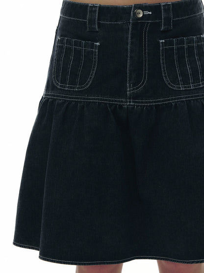 VINTAGE A-LINE DENIM SKIRT