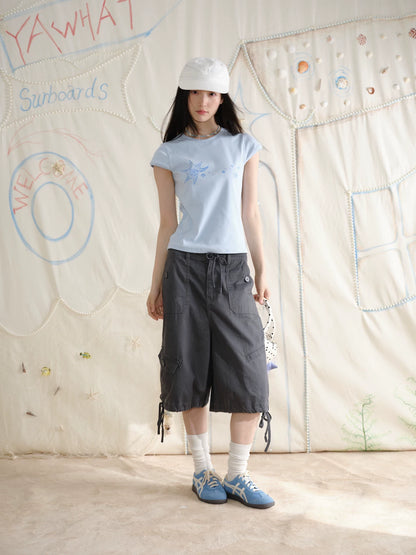 LIGHT BLUE CONCH SHELL T-SHIRT