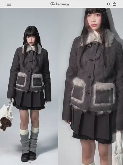 WARM FUR COTTON COAT