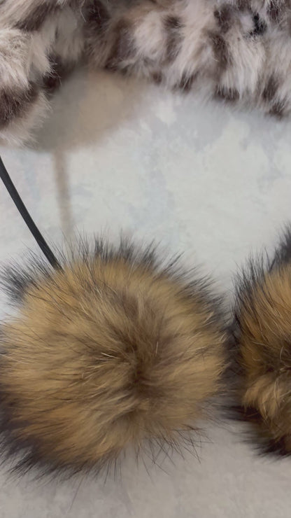 LEOPARD PLUSH CAP &amp; BELT